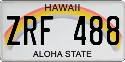 HI license plate ZRF488