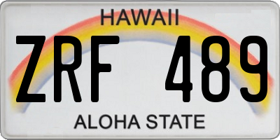 HI license plate ZRF489