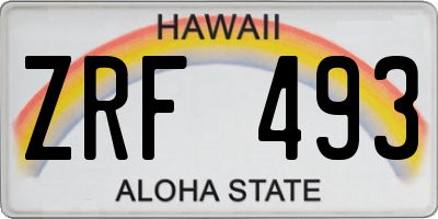 HI license plate ZRF493