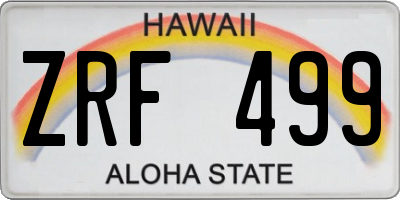 HI license plate ZRF499