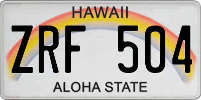 HI license plate ZRF504