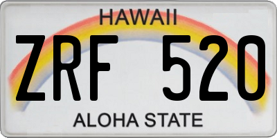 HI license plate ZRF520