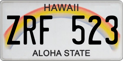HI license plate ZRF523