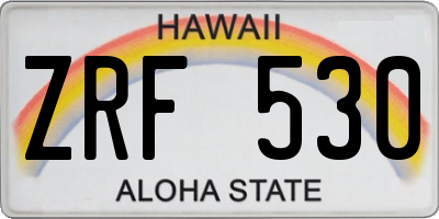 HI license plate ZRF530
