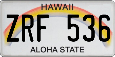 HI license plate ZRF536