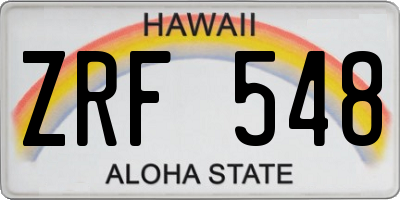 HI license plate ZRF548