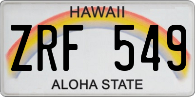 HI license plate ZRF549