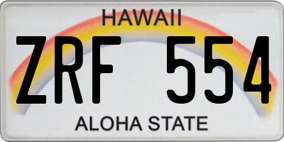 HI license plate ZRF554