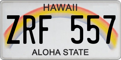 HI license plate ZRF557
