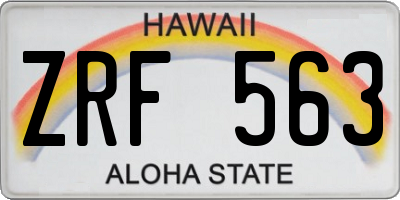 HI license plate ZRF563