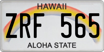 HI license plate ZRF565