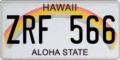 HI license plate ZRF566