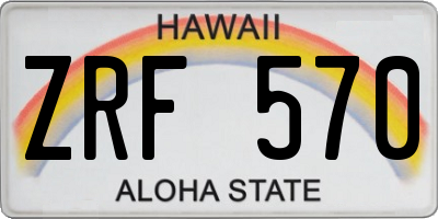 HI license plate ZRF570