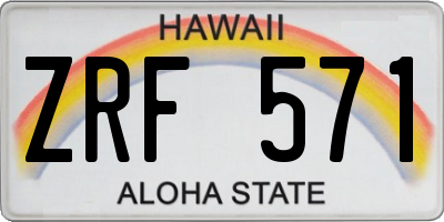 HI license plate ZRF571