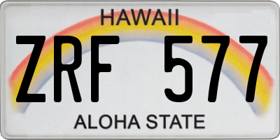 HI license plate ZRF577
