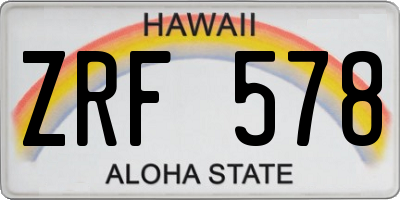 HI license plate ZRF578