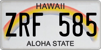 HI license plate ZRF585