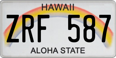 HI license plate ZRF587