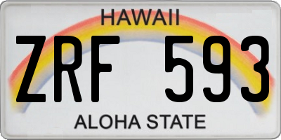 HI license plate ZRF593