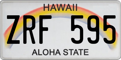HI license plate ZRF595