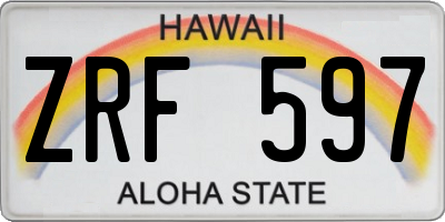 HI license plate ZRF597