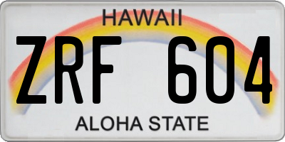 HI license plate ZRF604