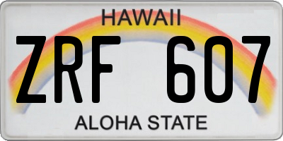HI license plate ZRF607