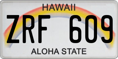 HI license plate ZRF609