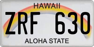 HI license plate ZRF630