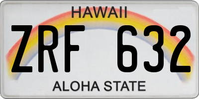HI license plate ZRF632
