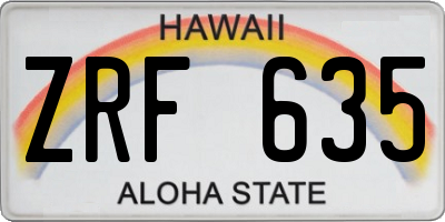 HI license plate ZRF635