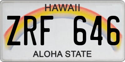 HI license plate ZRF646