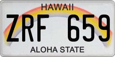 HI license plate ZRF659