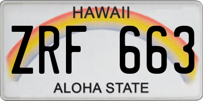 HI license plate ZRF663