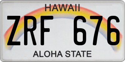 HI license plate ZRF676