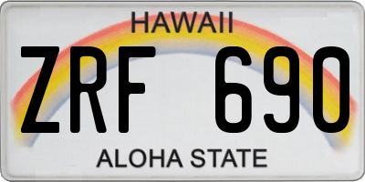 HI license plate ZRF690