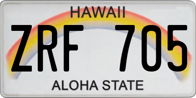 HI license plate ZRF705