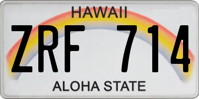HI license plate ZRF714