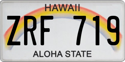 HI license plate ZRF719