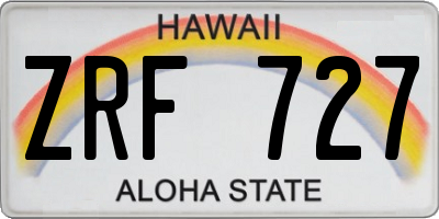 HI license plate ZRF727