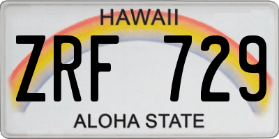 HI license plate ZRF729