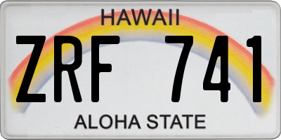 HI license plate ZRF741