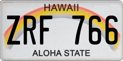 HI license plate ZRF766