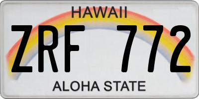 HI license plate ZRF772