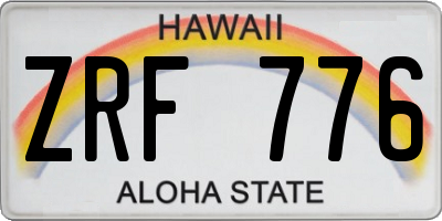 HI license plate ZRF776