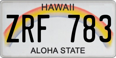 HI license plate ZRF783