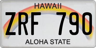 HI license plate ZRF790
