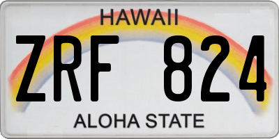HI license plate ZRF824