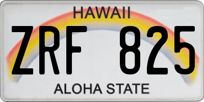 HI license plate ZRF825
