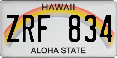 HI license plate ZRF834